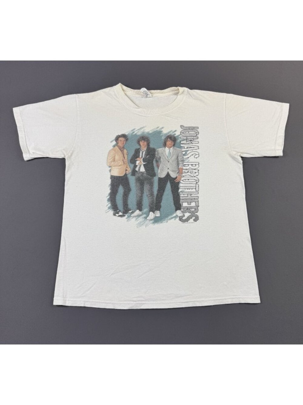 Rare Vintage Y2K Jonas Brothers Boy Band Tee Tour Concert Promo White Medium Tee